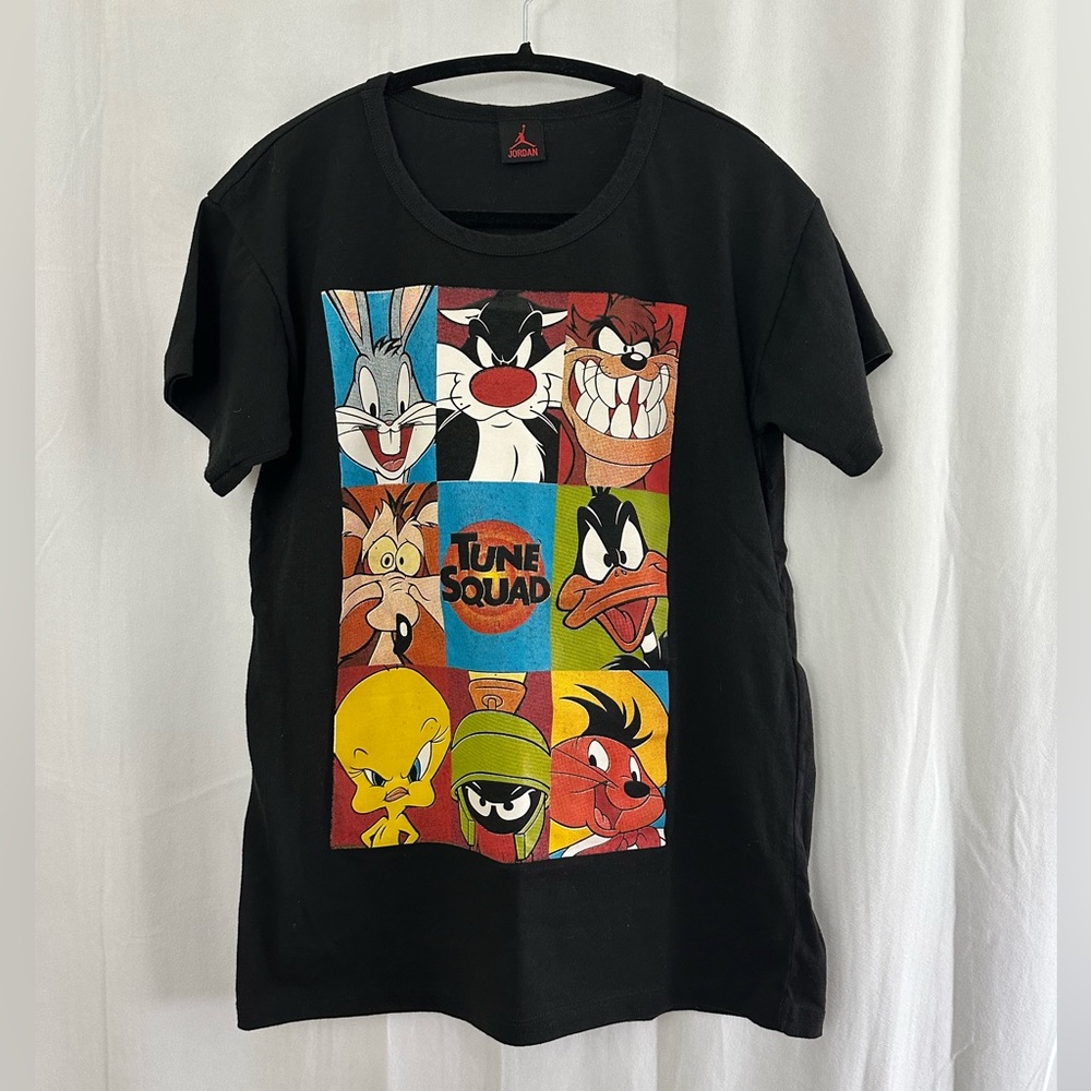 Jordan Space Jam Tune Squad Black Tee Shirt Womens Size Large